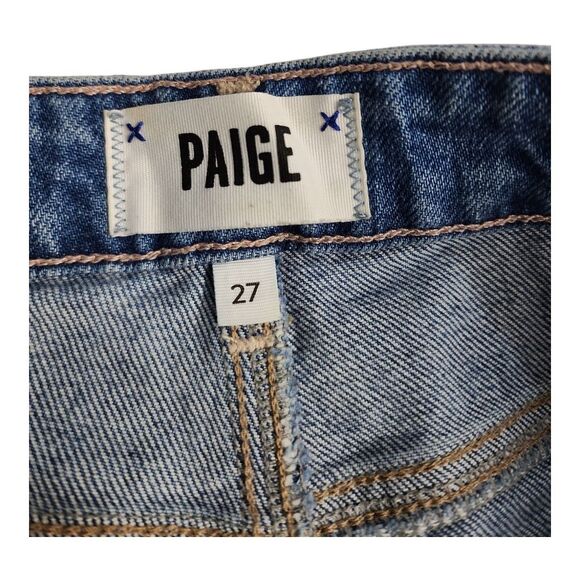 PAIGE Jeans Women's 27 Noella Relaxed Straight Leg Jeans Distressed Cropped - Picture 4 of 11